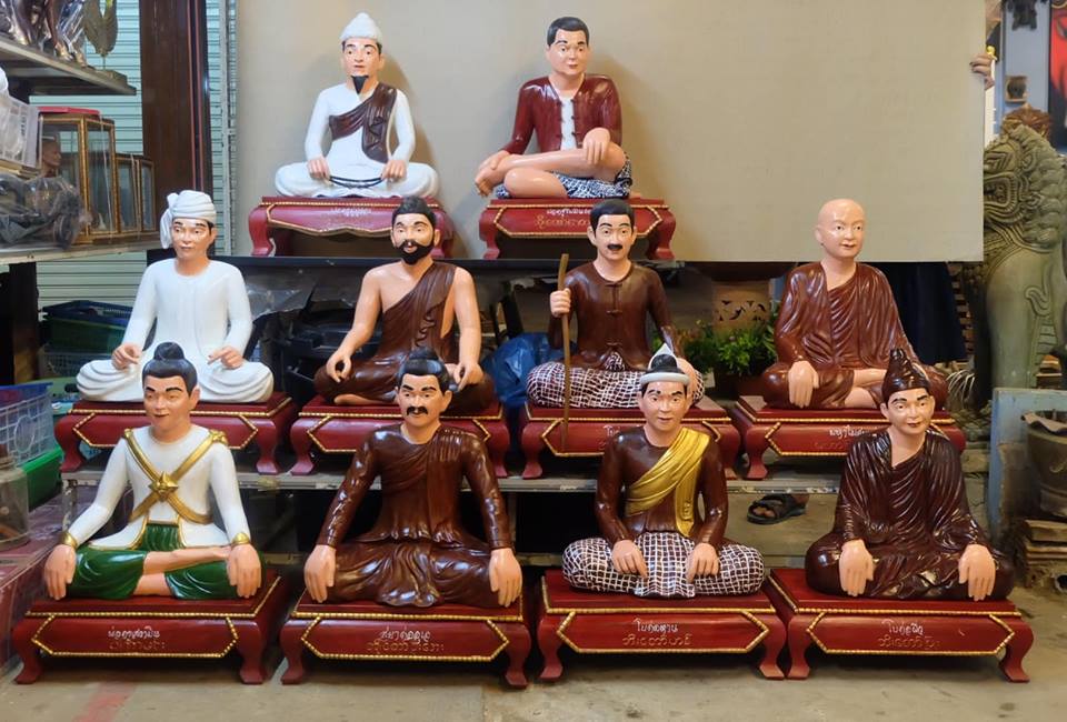 รูปหล่อ รูปปั้น รูปเหมือน พ่อครูสายยาแดงทั้ง 10 ท่าน ของพม่า ไม้สักแกะสลัก (งานสั่งทำ Pre-Order ใช้เวลา 2เดือน) (งานฝีมือ สั่งทำพรีออเดอร์ ตามคิวและระยะเวลา)