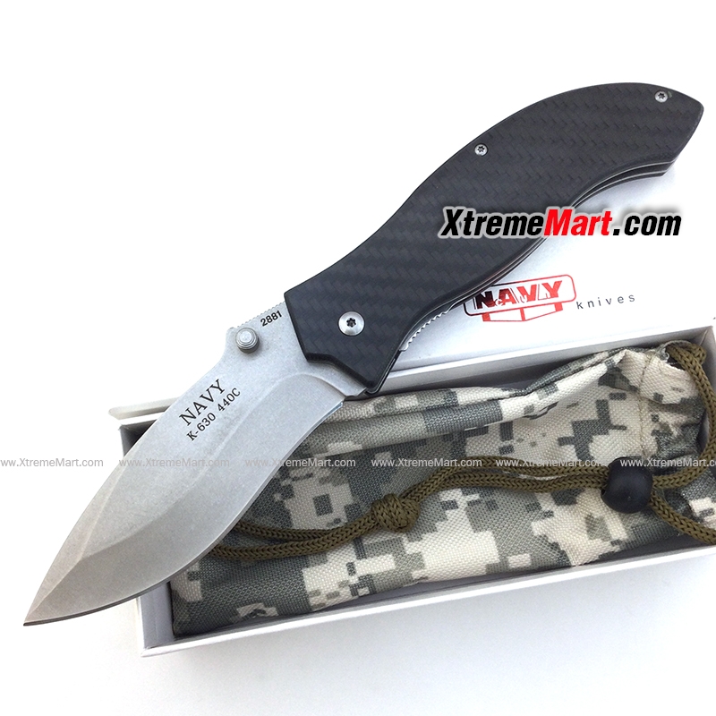 มีดพับ NAVY รุ่น K-630CF Liner Lock 440C stainless steel Folding Knife(Carbon Fiber)