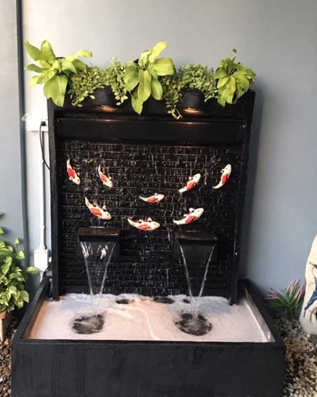 ม่านน้ำตกสำเร็จรูป พร้อมปั๊มน้ำ ราคาถูกที่สุด ม่านน้ำหินกาบ ปลาคาร์ฟ นำโชค เสริมฮวงจุ้ย ติดตั้งฟรี กทม. และปริมณฑล