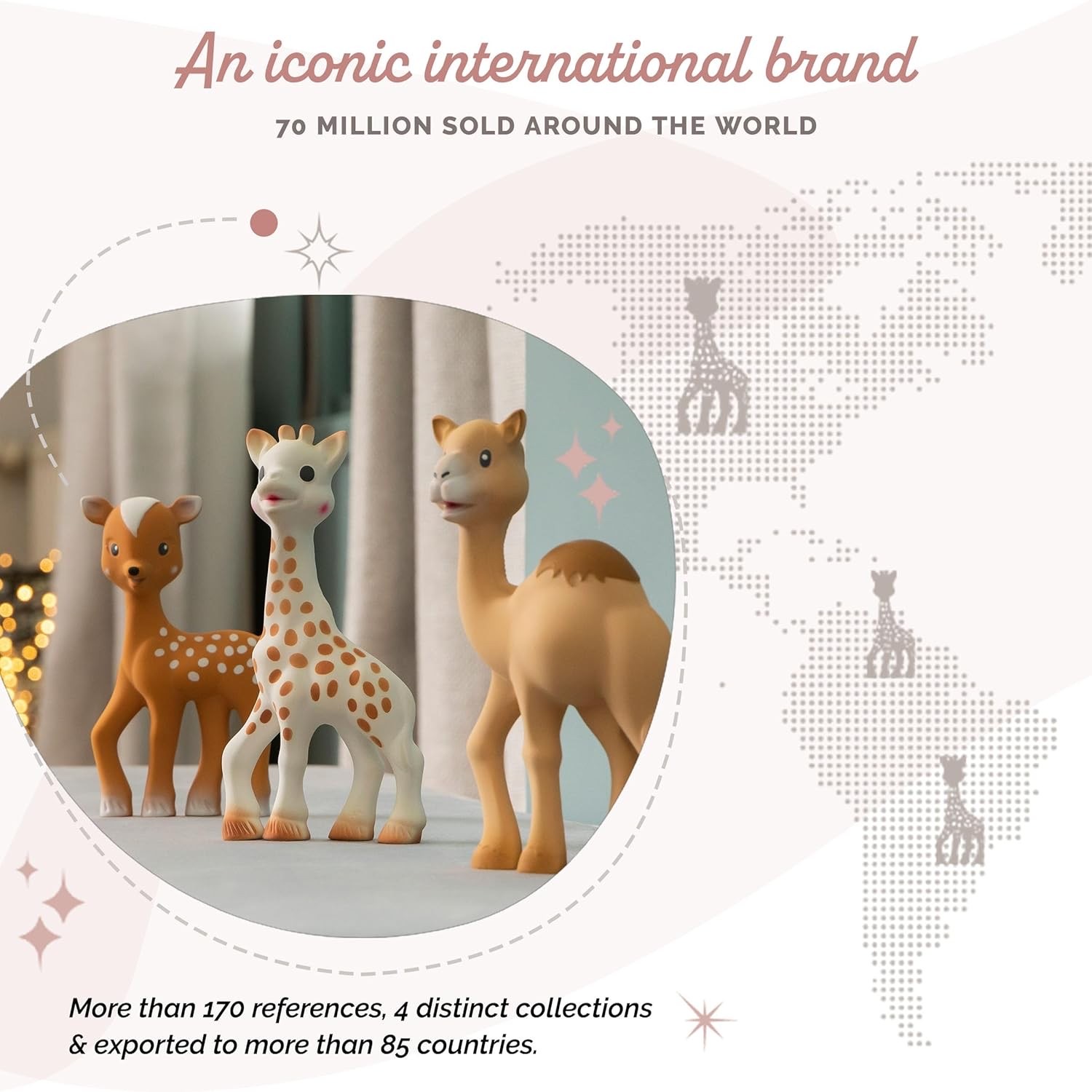 ยางกัดกวางน้อยปลอดสารพิษ Sophie la Girafe Fanfan le Faon Natural Rubber Teether Toy