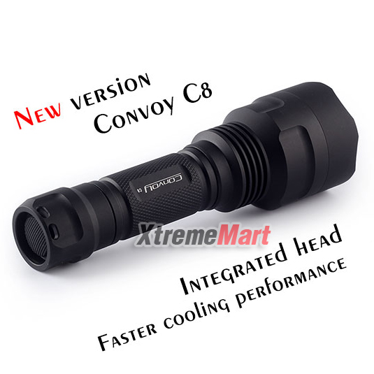 ชุดเซต ไฟฉาย Convoy C8 หลอด XM-L2 U2 แสงขาว 1500LM LED พร้อมแบตเตอรี่ และ เครื่องชาร์จ