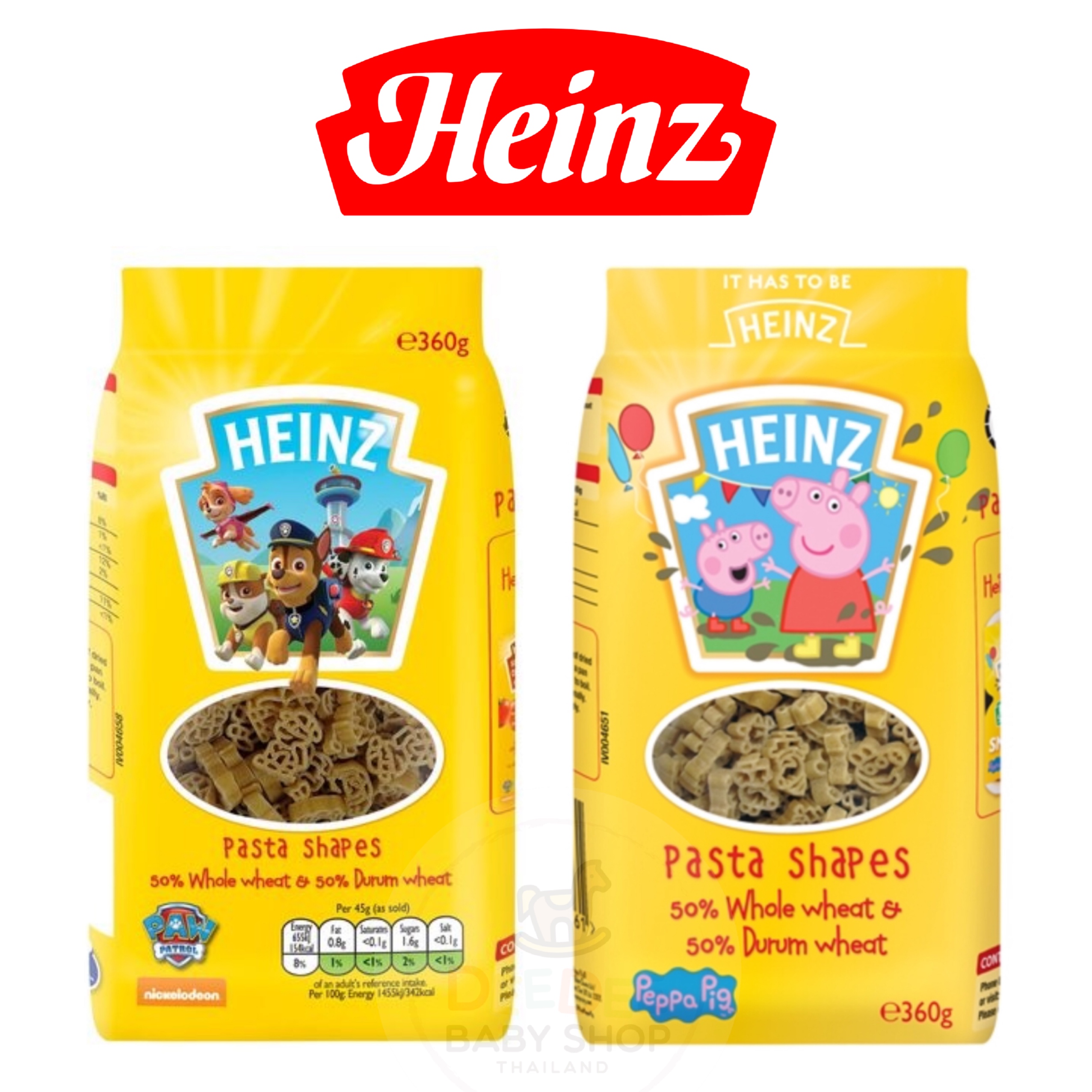 เส้นพาสต้าดูรัมโฮลวีทสำหรับเด็ก HEINZ Paw Patrol Pasta Shapes