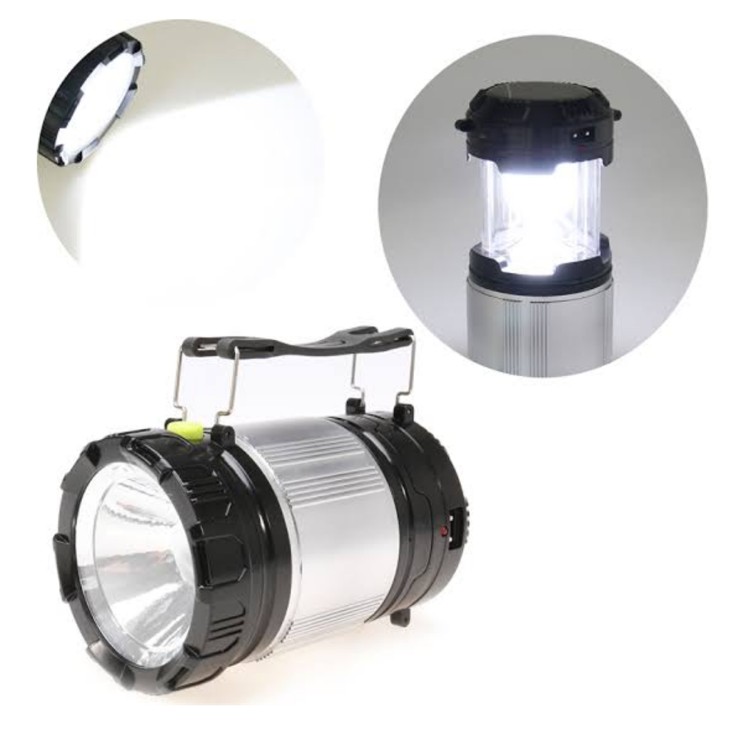 โคมไฟแคมปิ้ง2in1เป็นไฟฉายในตัวชาร์จไฟได้2ระบบ