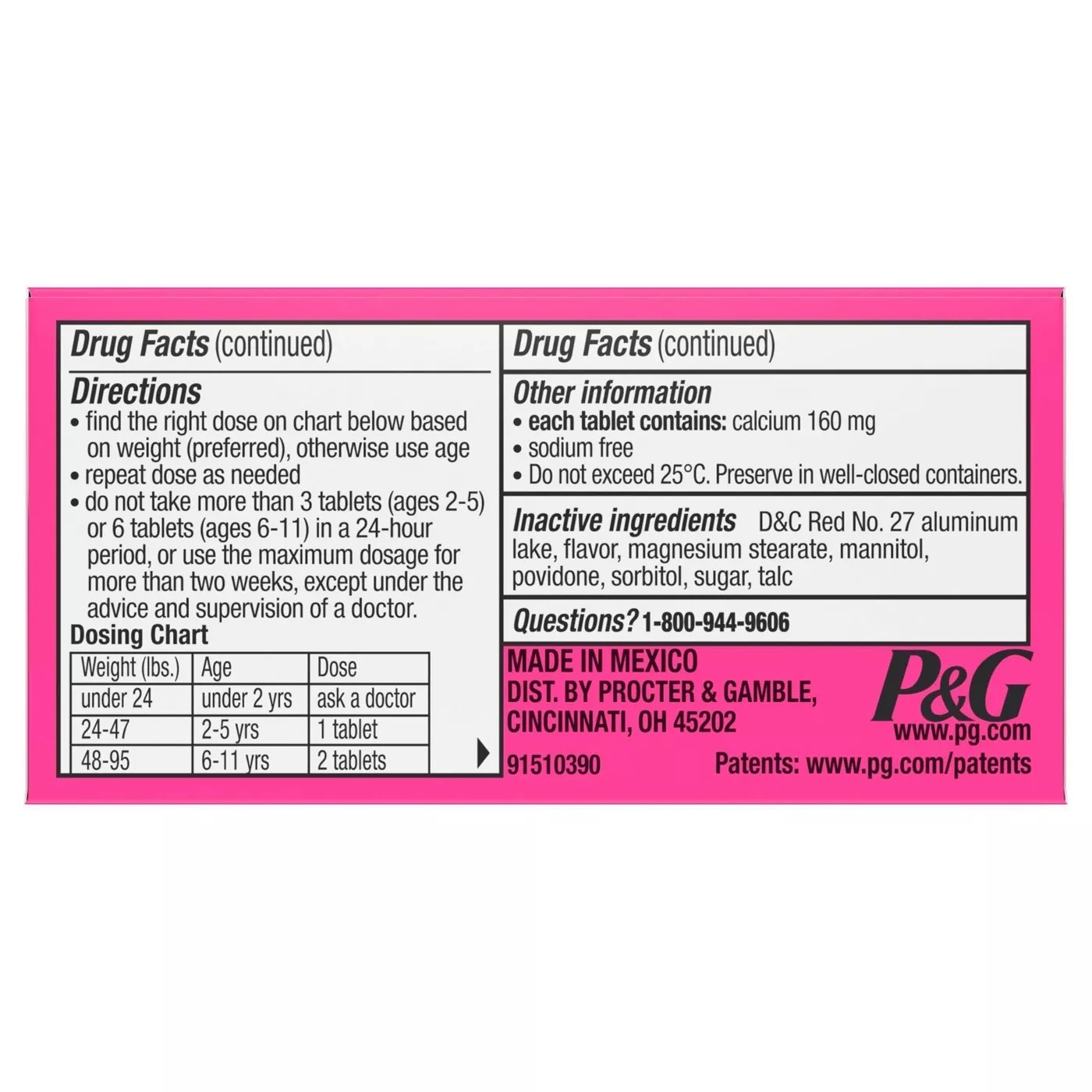 เม็ดเคี้ยวบรรเทาอาหารไม่ย่อยและกรดไหลย้อนสำหรับเด็ก Pepto-Bismol KIDS Antacid Chewables