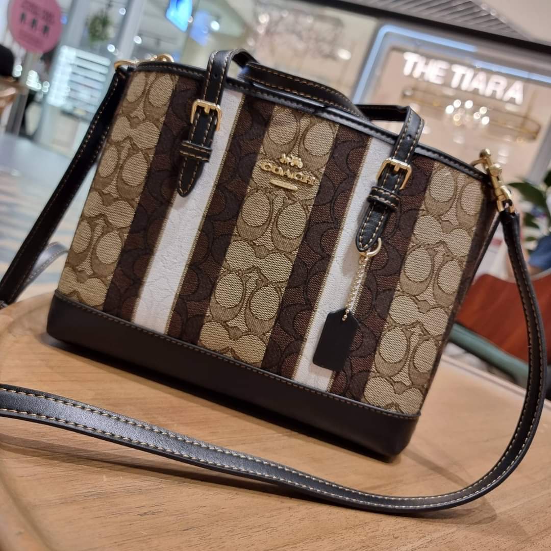 COACH C4086 MOLLIE TOTE 25 IN SIGNATURE JACQUARD WITH STRIPES (แอดไลน์ก่อนสั่งซื้อ)