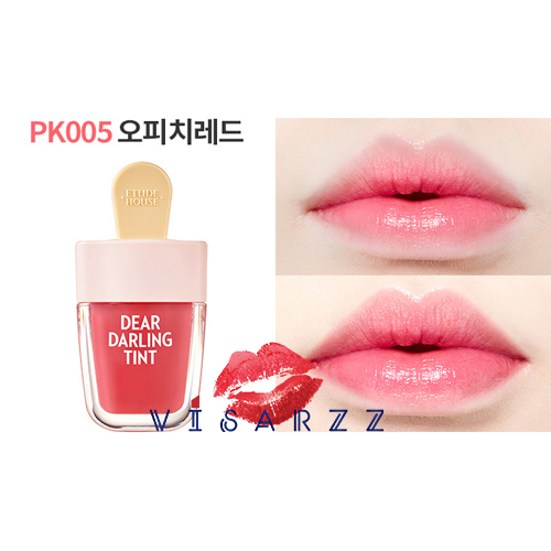 (# PK005) Etude Dear Darling Tint Ice Cream 4.5g # PK005 Oh Peach Red ทิ้นเนื้อเจลแพคเกจไอติมน่ารักมากๆ ให้สีสันสดใส ติดทนนาน พร้อมบำรุงริมฝีปากให้ชุ่มชื้น