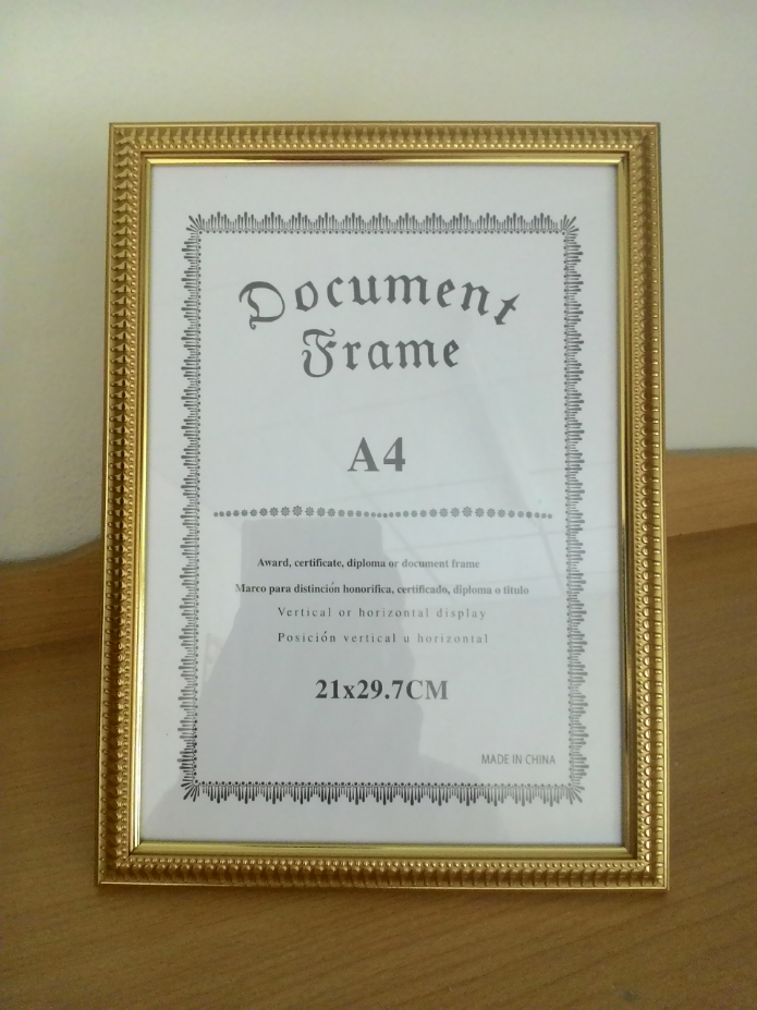 กรอบใส่รูปขนาดA4กรอบทอง