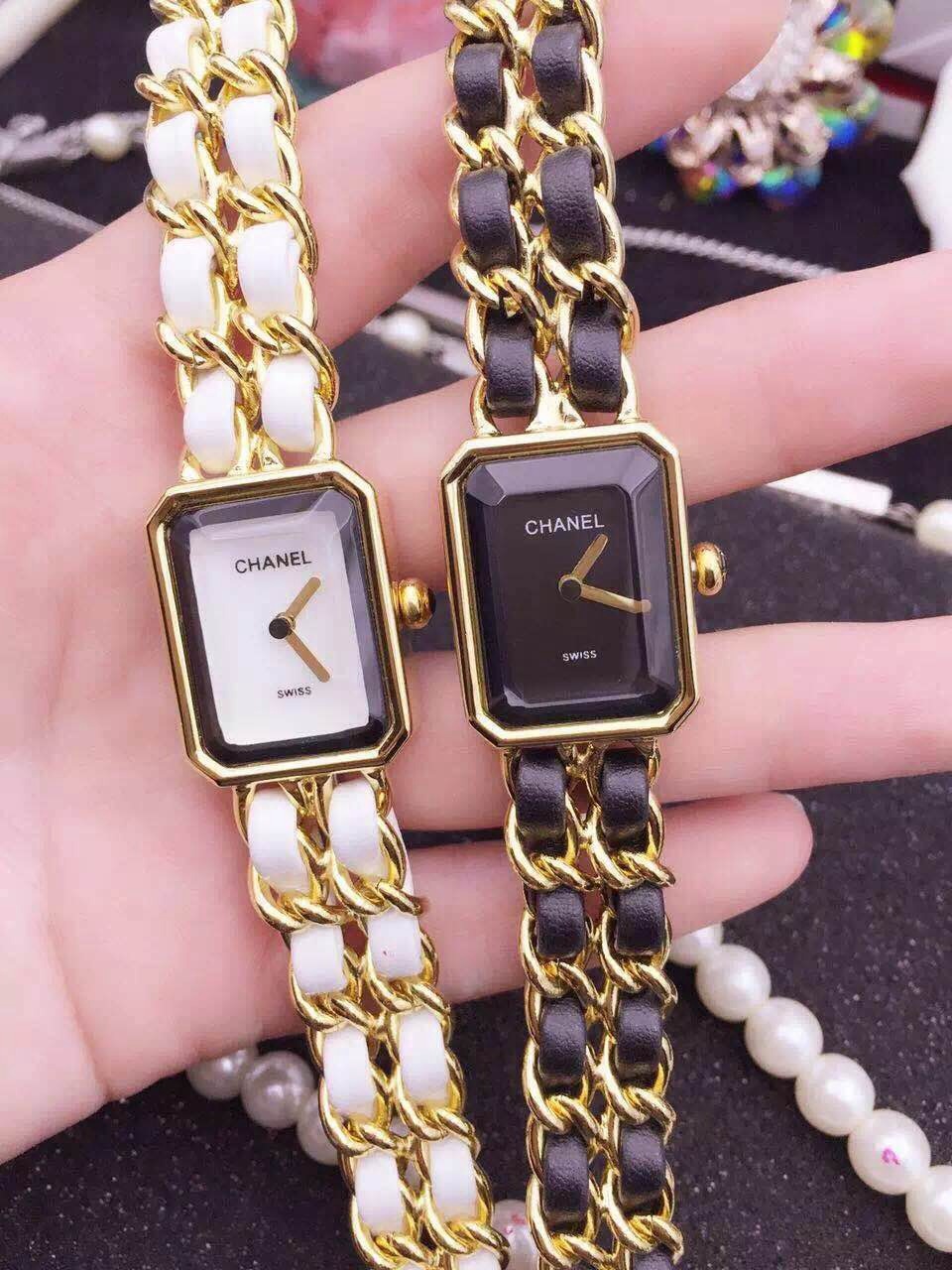 นาฬิกา cn premier gold & white ladies watch สายสีขาว