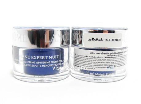 (ขายส่ง 270.-) Lancome Blanc Expert Nuit Firmness Restoring Whitening Night Cream 15 mL ไนท์ครีมฟื้นบำรุงความกระจ่างใสและคืนความกระชับให้ใบ