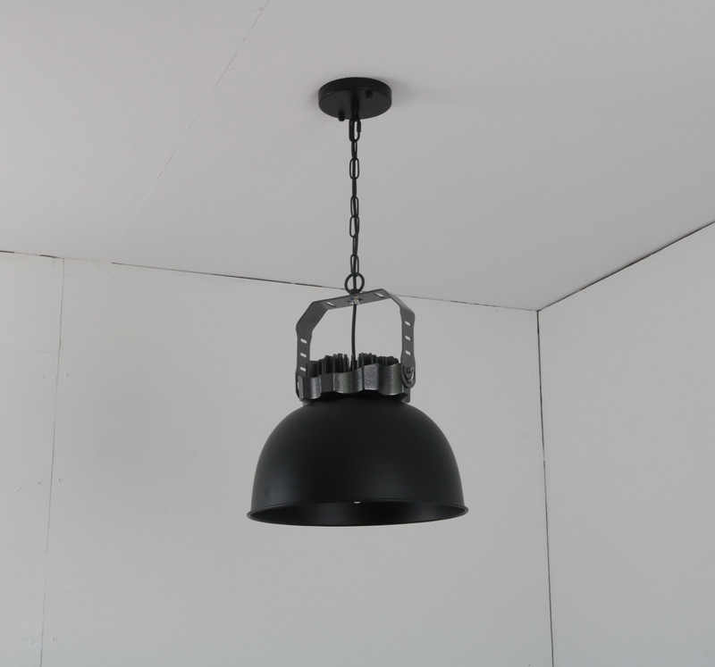 โคมไฟแขวนเพดานหัวเดี่ยวสีดำล้วนสไตล์ลอฟท์ American กว้าง 32cm [BK813]