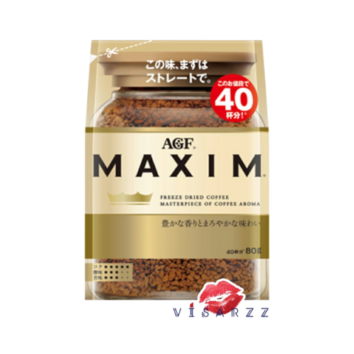Exp.01/27 (ถุงสีทอง 80g) AGF Maxim Aroma Select Coffee 120g กาแฟฟรีซดราย นำเข้าจากญี่ปุ่น ชงได้ประมาณ 40แก้ว รสชาติกลมกล่อม เหมาะสำหรับคนชอบกาแฟคาปูชิโน่