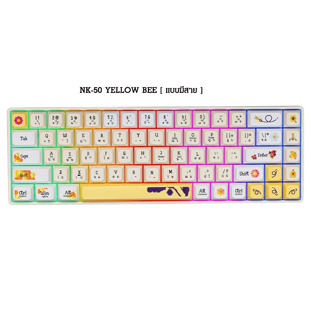 คีย์บอร์ดเกมมิ่ง NUBWO NK-50 & NK-51 Mechanical Keyboard 65% มี2 Switch Blue / Red NK51 NK50
