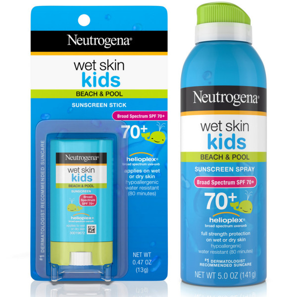 สเปรย์กันแดดสำหรับเด็ก Neutrogena Wet Skin Kids Beach & Pool Sunscreen Spray SPF 70+