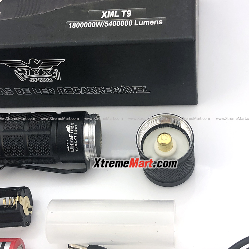 ชุดเซตไฟฉายซูม Ultrafire SL-8892-T9 หลอด Cree XML-T9 1500LM แสงขาวอมเหลือง 5 โหมด LED Zoom Flashlight