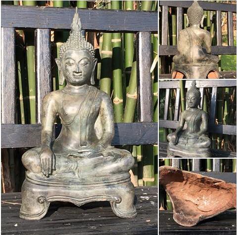 พระพุทธเศรษฐีทวีโชค (ศิลปะ พระกำแพง สามขา) รุ่นแรก หลวงปู่ดำ วัดหนองแฝก