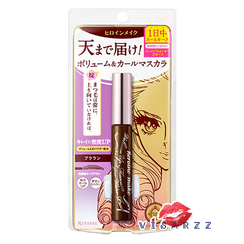 (ม่วงอ่อน Volume Up #Brown) Kiss Me Heroine Make Volume Up Mascara Super Waterproof #Brown มาสคาร่าสีน้ำตาล สูตรเพื่อขนตาหนาและงอน กันน้ำแบบ super