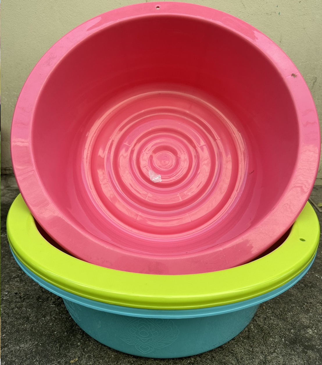 P05476 กะละมัง 55 ซม. (55*55*20 cm) สีหวานสด (ราคาส่งต่อ 12 ใบ เฉลี่ย 80 บต่อใบ)