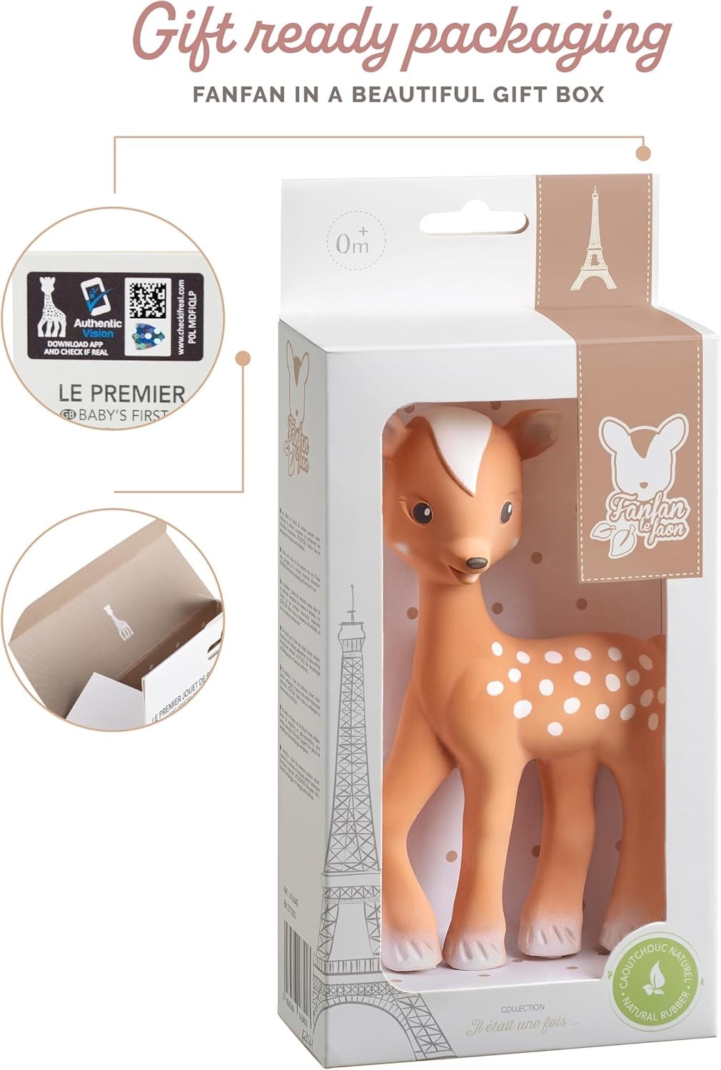 ยางกัดกวางน้อยปลอดสารพิษ Sophie la Girafe Fanfan le Faon Natural Rubber Teether Toy