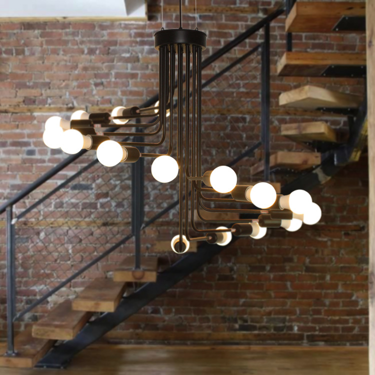 โคมไฟระย้าเหล็กแขวนเพดานสไตล์ลอฟท์ [T5009]