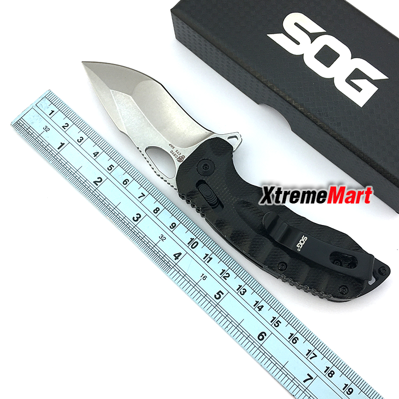 มีดพับ SOG Kiku XR CTS-XHP ด้าม Micarta สีดำ (Black) จุดหมุนตลับลูกปืน (เล่มละ)