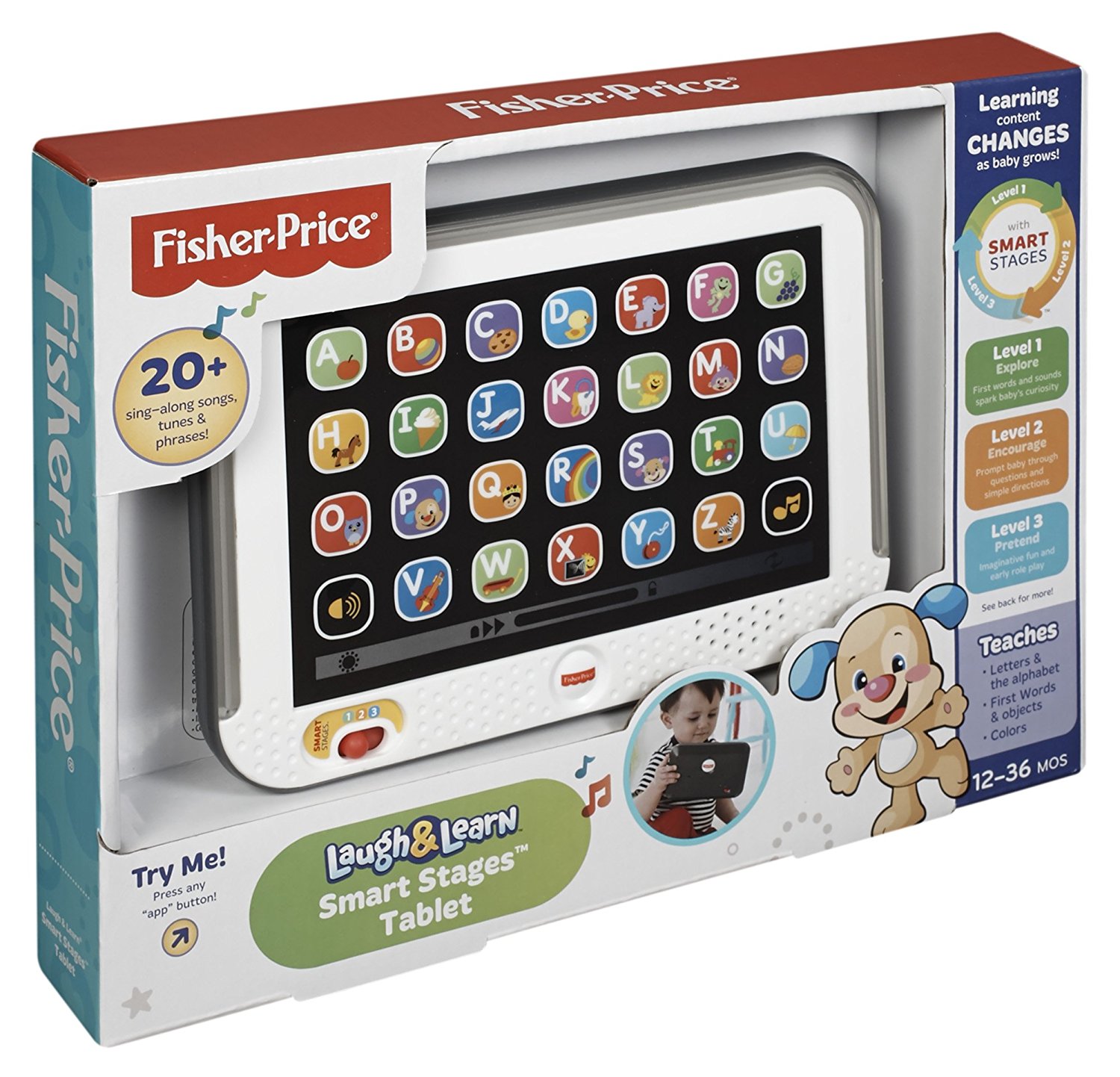 แทปเล็ทมหัศจรรย์สำหรับเด็ก Fisher-Price Laugh & Learn Smart Stages Tablet (Grey)