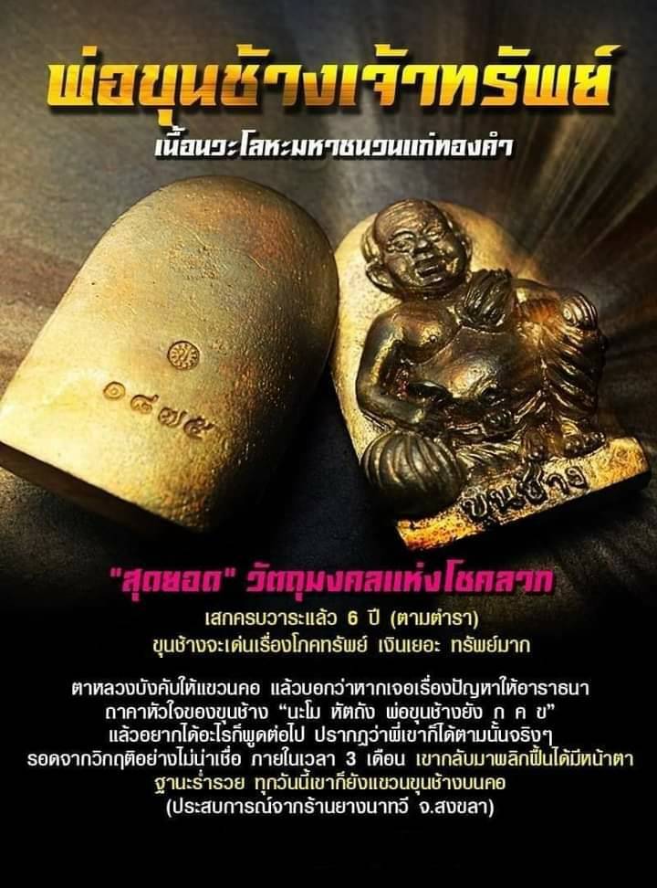 เหรียญ พ่อขุนช้าง เจ้าทรัพย์ เนื้อนวะโลหะ ผสมทองคำรวมมหาชนวน (แก่ทองคำ) (ตอกเลข ตอกโค็ด) ปี2552 #รับประกันแท้ - หลวงพ่อเขียว วัดห้วยเงาะ