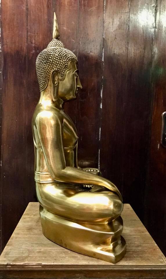 รูปหล่อ พระพุทธรูป อู่ทอง องค์ใหญ่ (หน้าตัก16 นิ้ว ฐานกว้าง17นิ้ว ความสูง26นิ้ว) เนื้อทองเหลือง