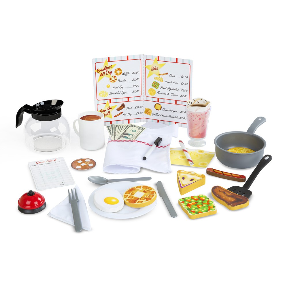 ชุดอุปกรณ์ของเล่นทำอาหาร Melissa & Doug Star Diner Restaurant Play Set