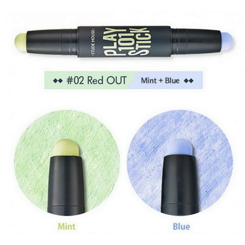 Etude House x Pony Play 101 Stick Color Contour Duo 1.7g x 2 # 2 Red Out ช่วยปกปิดผิวที่เราไม่ต้องการเปิดเผย เช่น รอยคล้ำใต้ตา หรือรอยแดงบริเวณจมูก หรือรอยแดงจากสิวอักเสบ