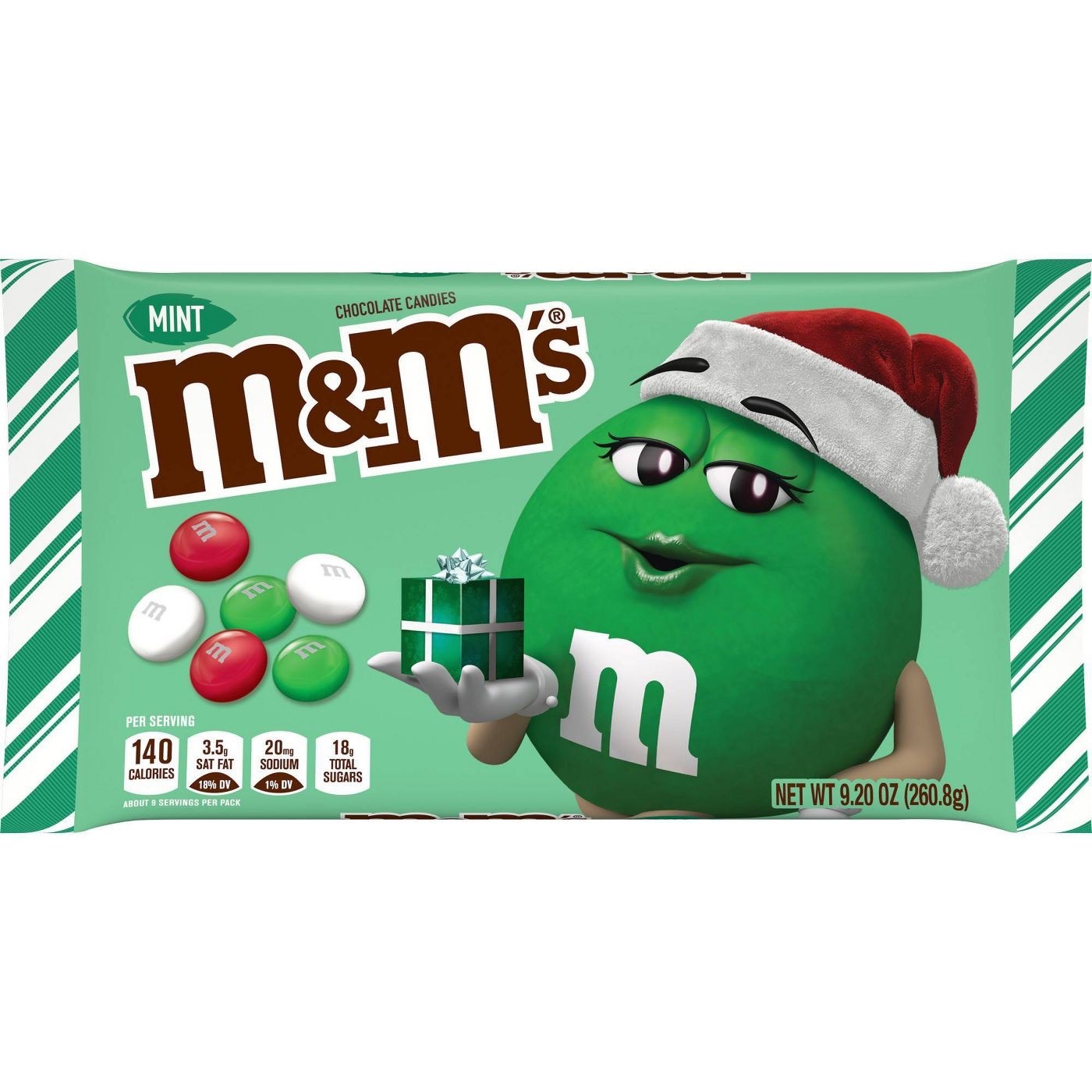 ขนมช็อกโกแลตคริสมาสต์ M&M's Holiday Chocolate Candies - Mint