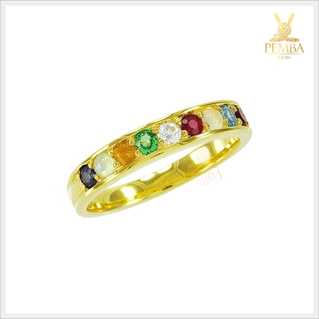 แหวนทองนพเก้าแท้ เสริมการงานราบรื่น (สามารถสั่งทำได้ค่ะ)