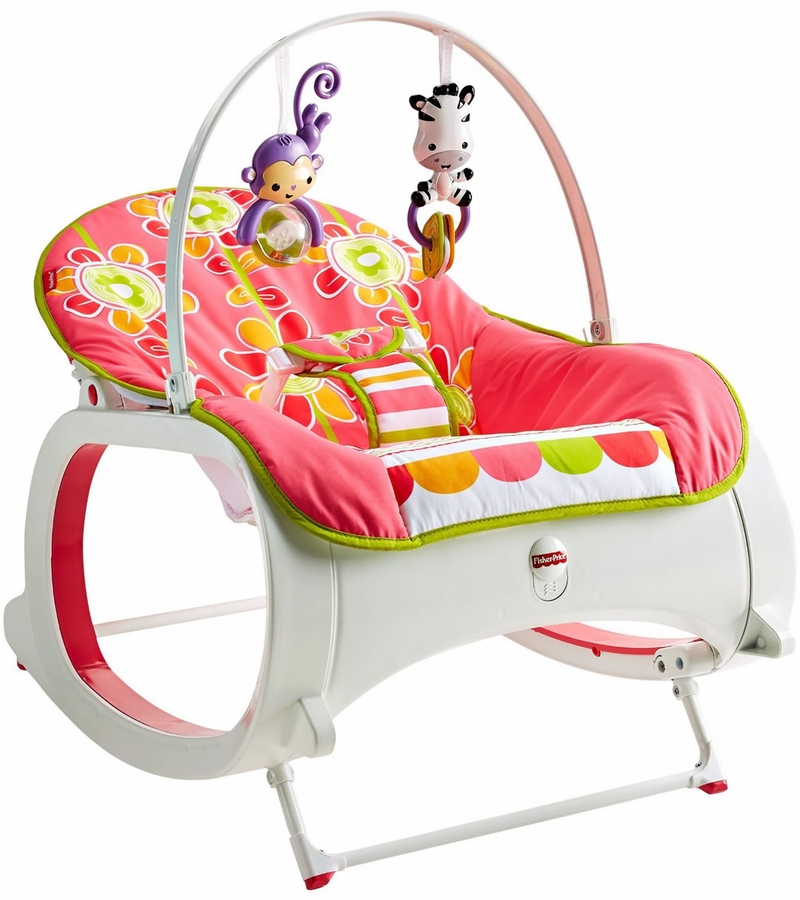 เปลโยกสั่นอัตโนมัติและเก้าอี้โยกเอนกประสงค์ Fisher-Price Infant-to-Toddler Rocker (Floral Confetti)