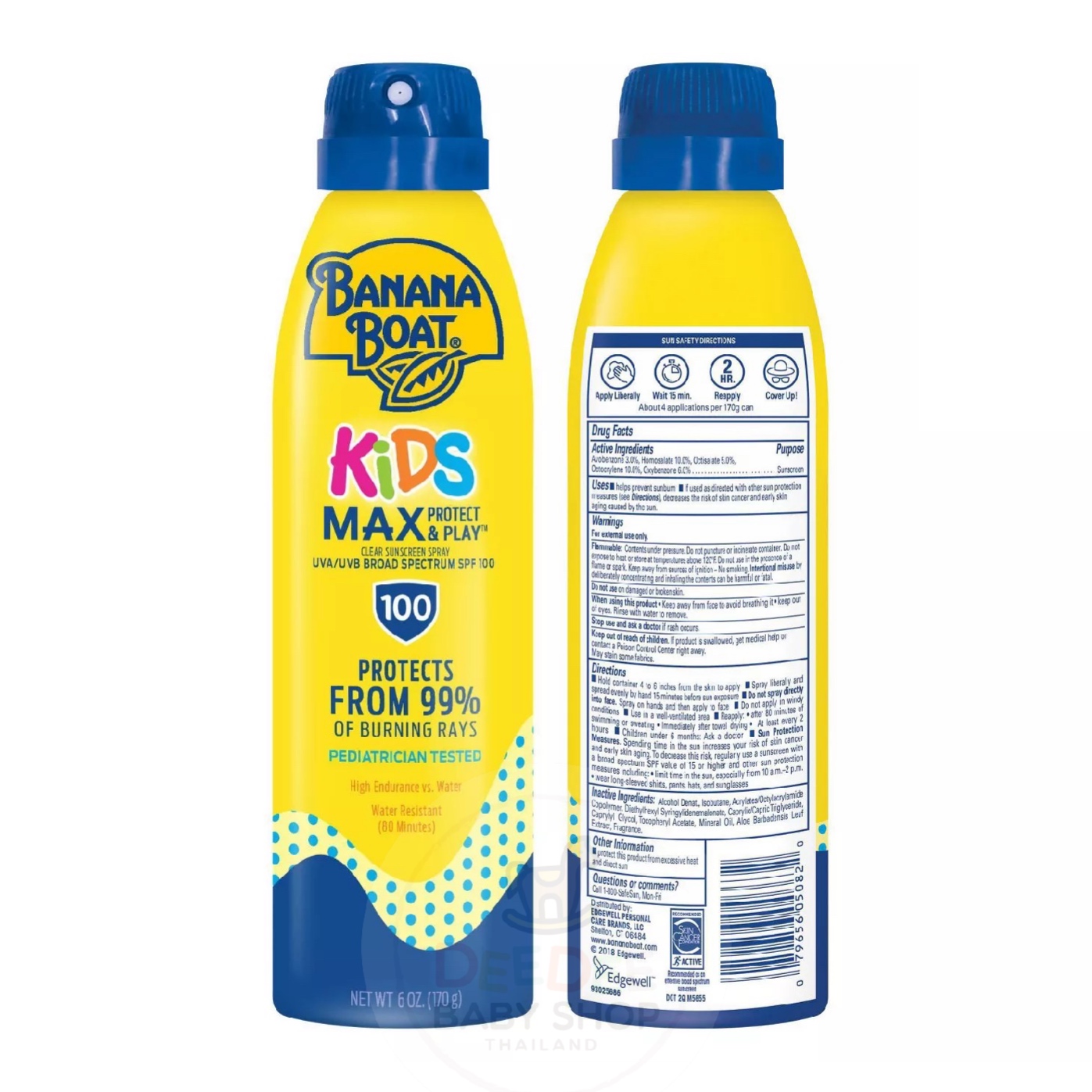 สเปรย์กันแดดสำหรับเด็ก Banana Boat Kids Max Protect & Play Clear Sunscreen Spray SPF100