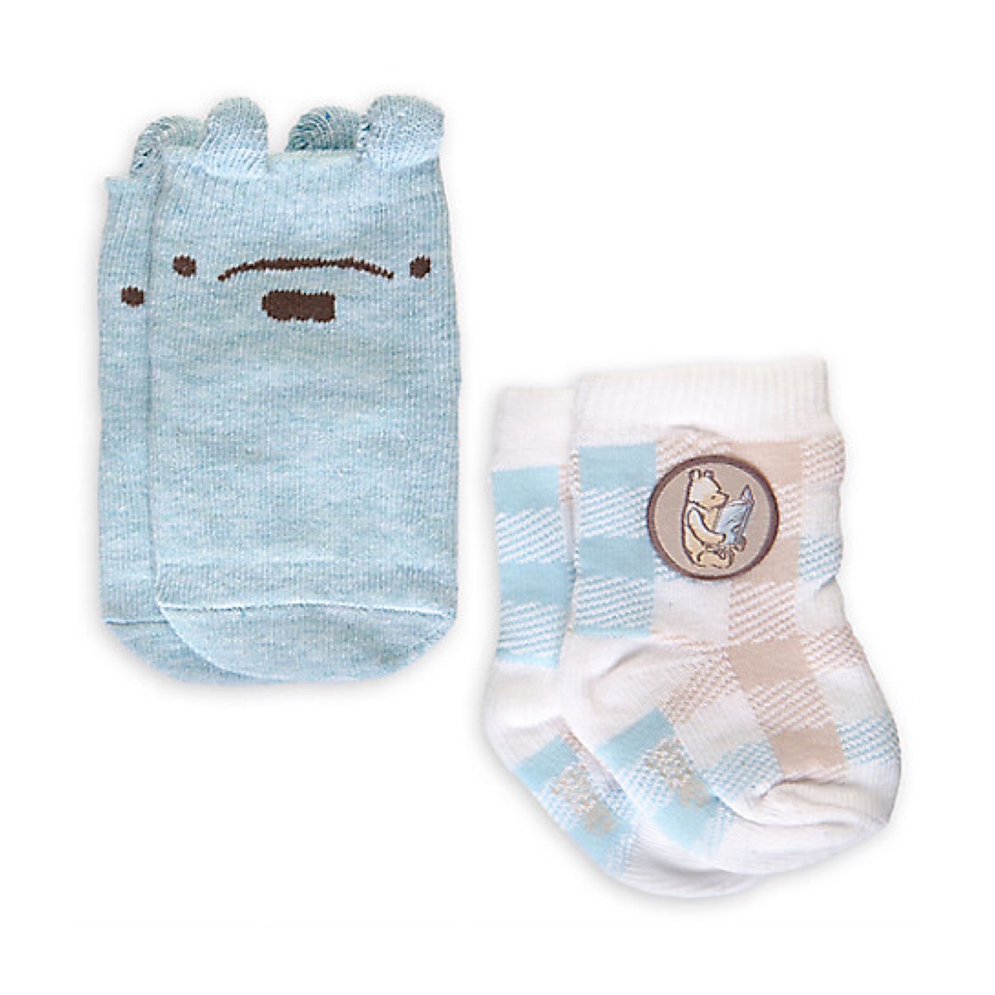 ถุงเท้าเซ็ทคู่สำหรับเบบี๋ตัวน้อย Disney Winnie the Pooh Sock Set for Baby (Pooh)