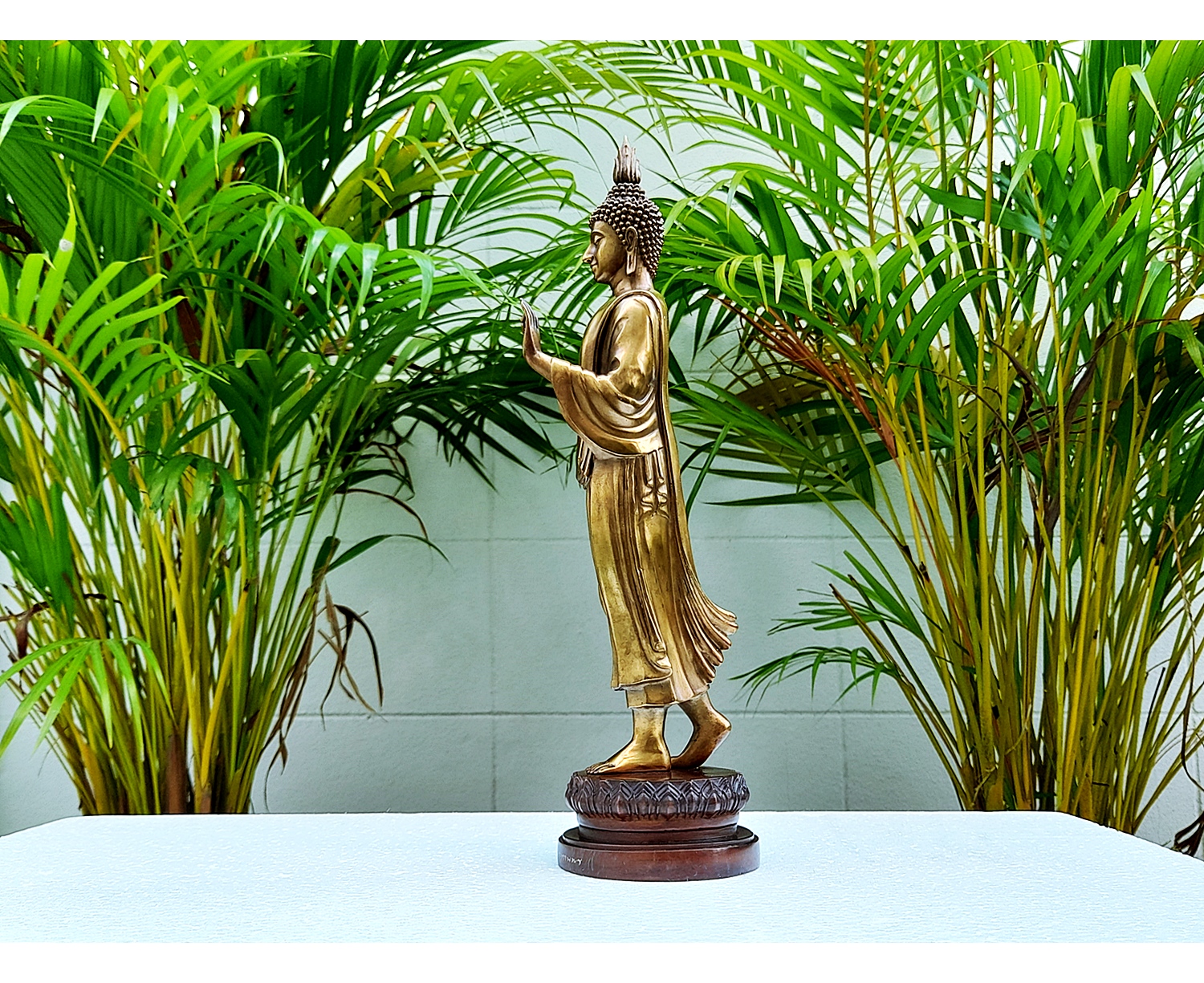 รูปหล่อ พระพุทธลีลาประทานพร (ปางลีลาประทานพร) (ความสูง12นิ้ว) เนื้อโลหะสัมฤทธิ์(บรอนซ์) เสาร์๕ ปี2563 #รับประกันแท้ - หลวงพ่อเล็ก วัดท่าขนุน