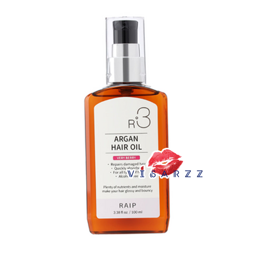 (#Very Berry) RAIP R3 Argan Hair Oil 100mL ออยล์บำรุงสุดปังจากเกาหลี เนื้อออยล์บางเบา ไม่เหนียวเหนอะ ซึมลงเส้นผมได้ไว เหมาะกับคนหนังศีรษะมันง่าย อ่อนโยน สกัดจากธรรมชาติ 100% ใช้แล้วผมหอมนุ่ม หวีง่าย ไม่พันกัน ให้ผมสลวยสวยเป๊ะราวกับเพิ่งออกมาจากซาลอน