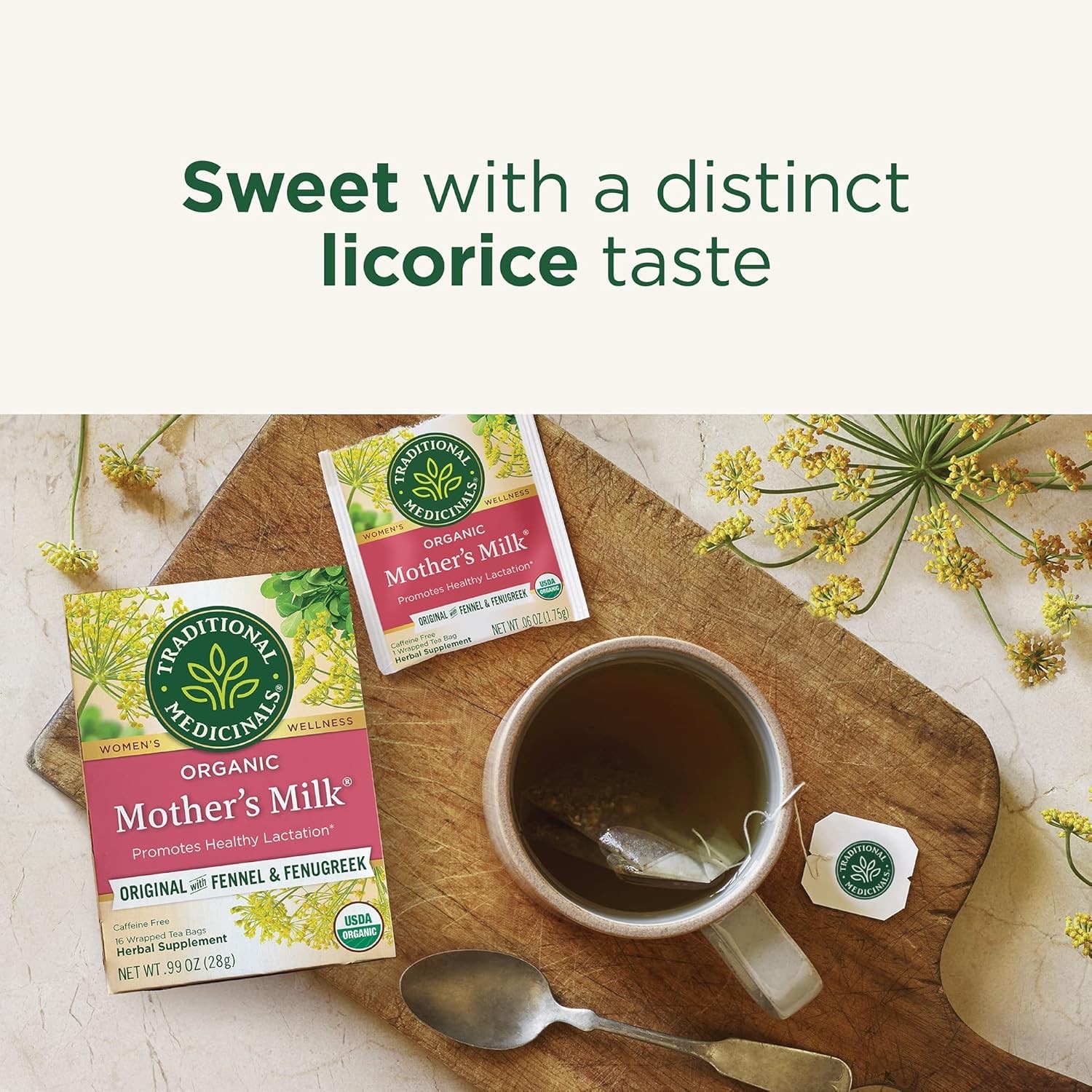 ชาเพิ่มน้ำนมจากสมุนไพรธรรมชาติ Traditional Medicinals Mother’s Milk Tea (16 Tea Bags)