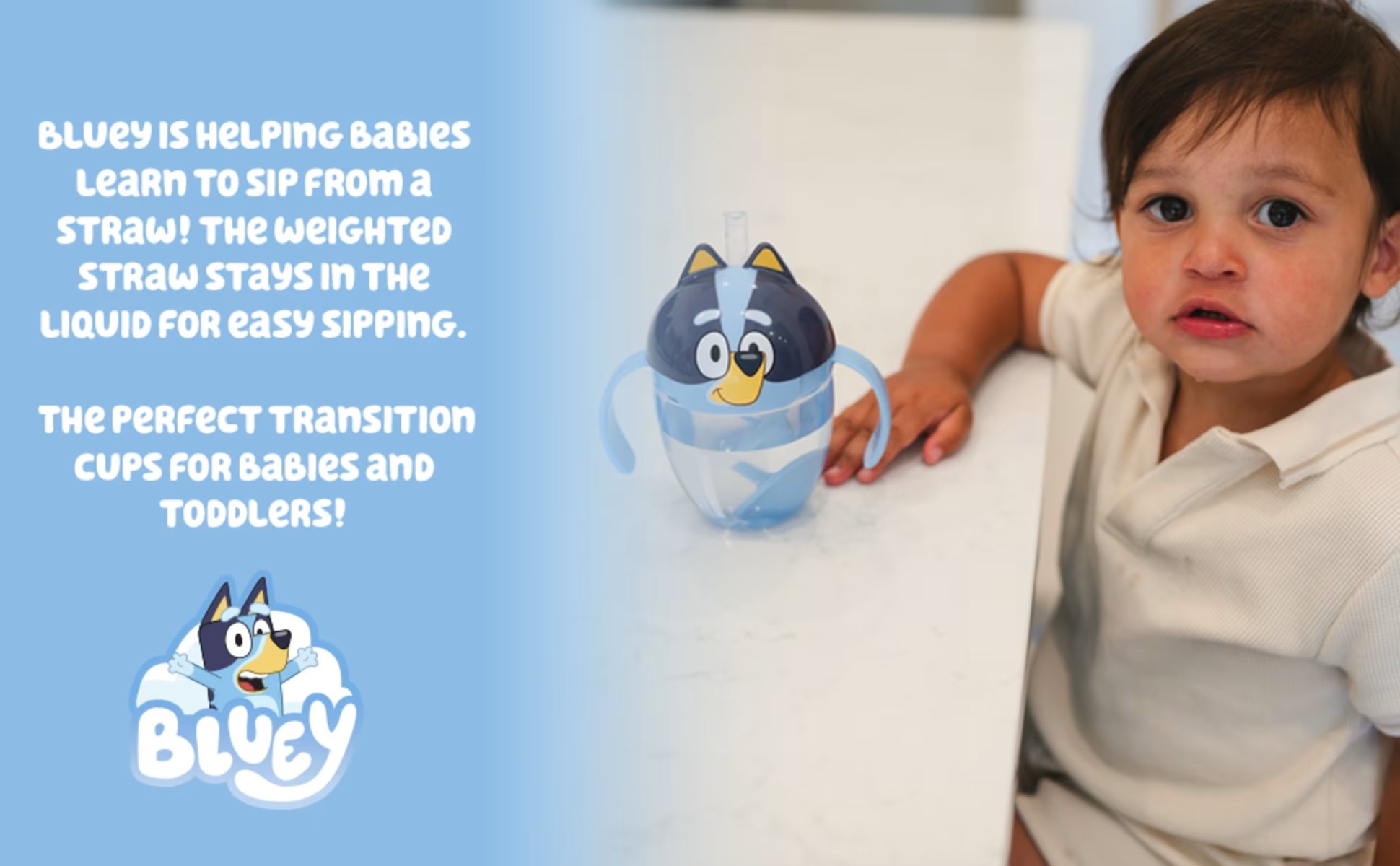 แก้วหัดดื่มสำหรับเด็กเล็ก The First Years Bluey Weighted Straw Trainer Cup