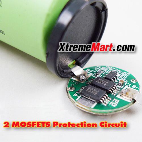 แบตเตอรี่ Panasonic NCR18650B มีวงจรป้องกัน 3.7V 3400mAh 18650 Protected Rechargeable Li-ion Battery หัวนูน (ราคาต่อก้อน)