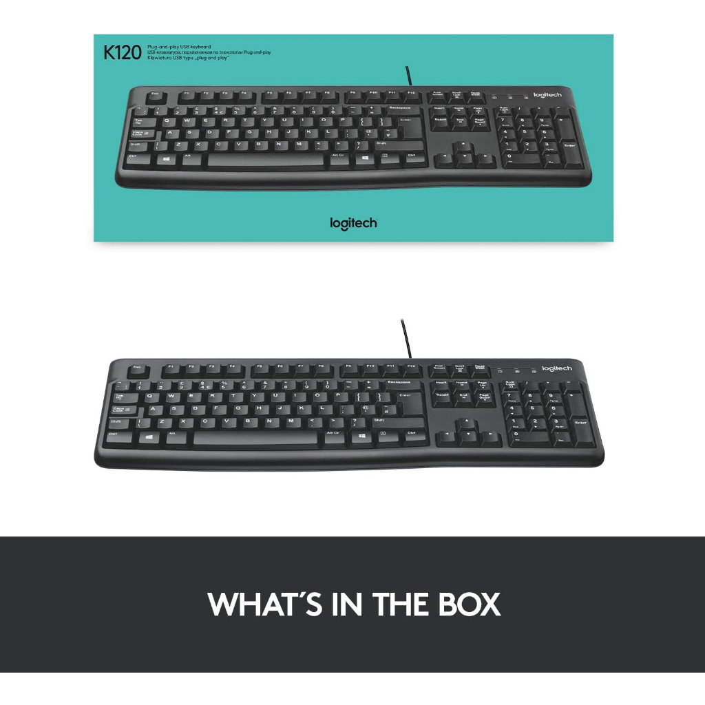 คีย์บอร์ด Logitech K120 USB Wired Standard Keyboard