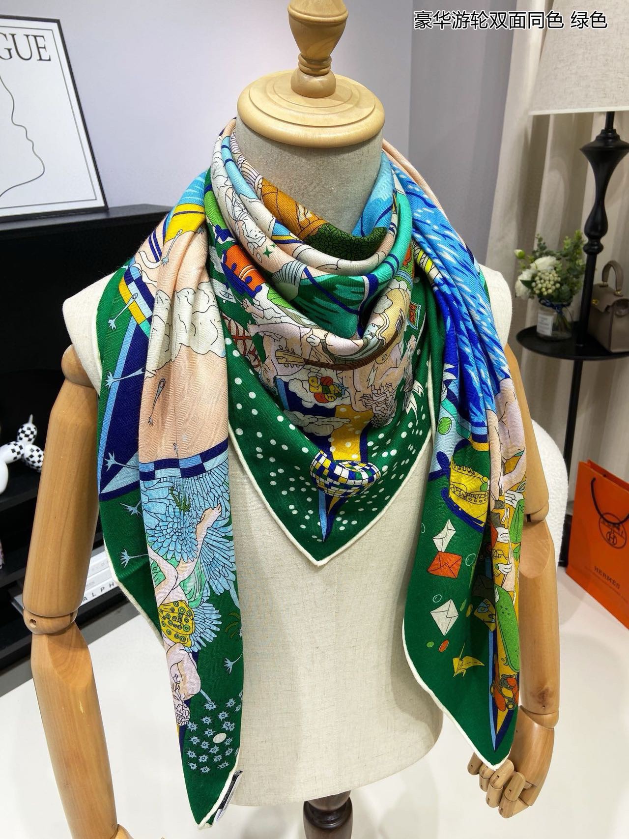 ผ้าพันคอ hm ผ้าคลุมไหล่ hm silk and cashmere scarf งานดีสุด