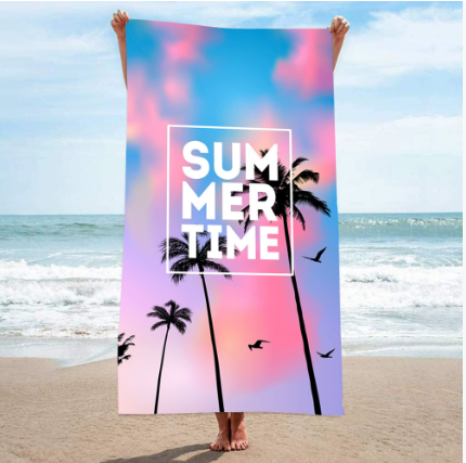ผ้าเช็ดตัวชายหาดขนาดใหญ่พิมพ์ลายไมโครไฟเบอร์ ขายปลีก - ส่ง TA6807014 สีภาพ