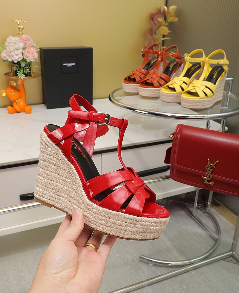 รองเท้า YS tribute ส้นเตารีด มีหลายสี หนังแท้ สูง 14 cm ด้านหน้า 4 cm size 35-42