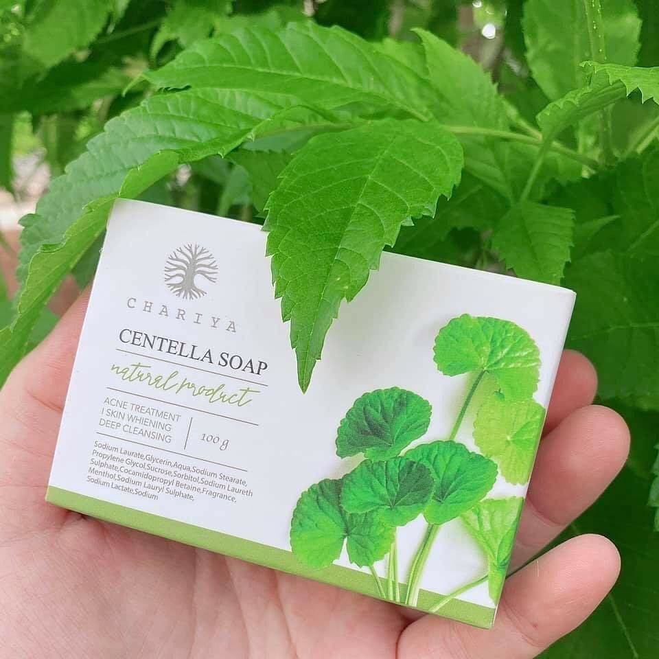 สบู่ใบบัวบก ชาริยา ของแท้ 100% แถม!! ต่าข่ายตีฟอง ฟรีเก็บเงินปลายทาง