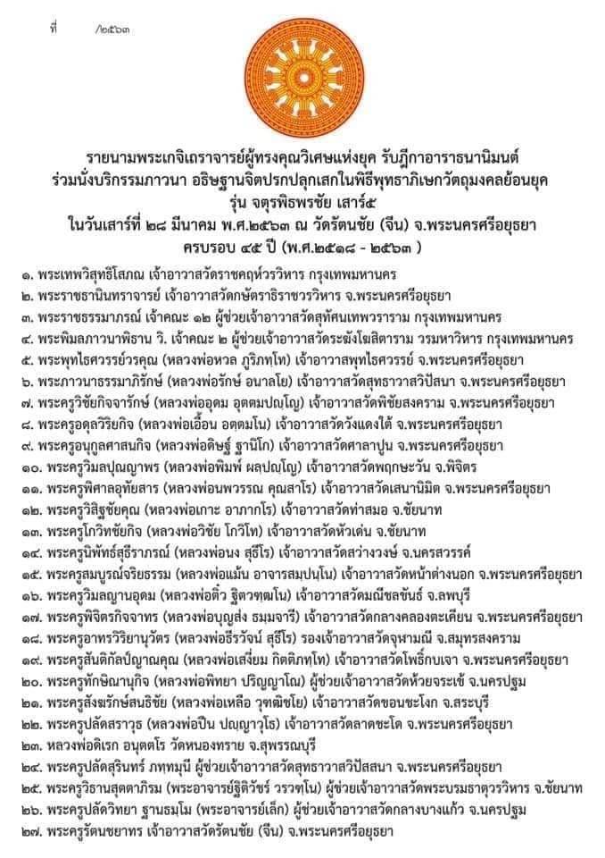 ธงรวมยันต์ หลวงพ่อกวย วัดโฆสิตาราม(วัดบ้านแค) จ.ชัยนาท ปี2563