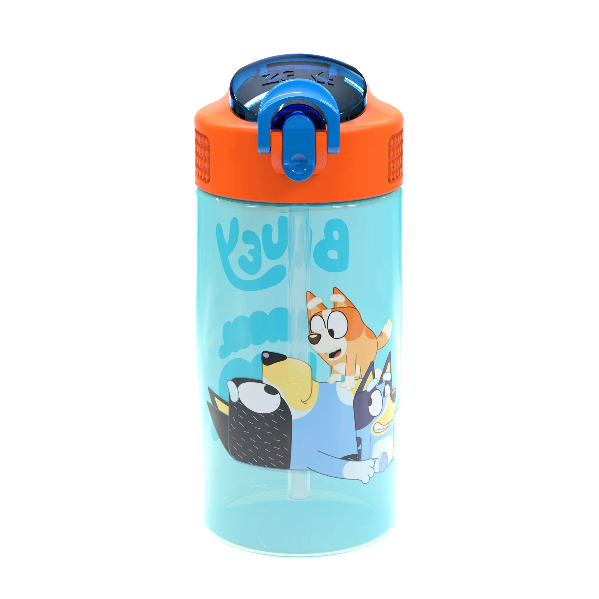 กระติกน้ำพร้อมหลอดดื่มสำหรับเด็ก Zak! Bluey 16 Oz. Reusable Water Bottle with Straw