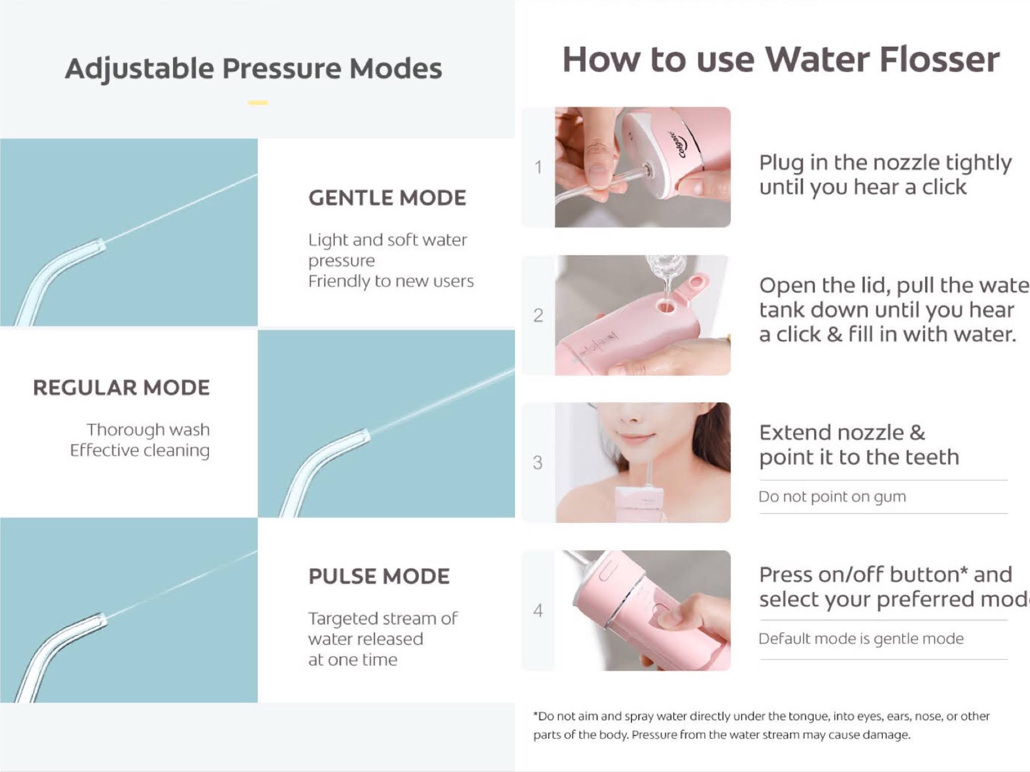 Colgate Water Flosser คอลเกต ไหมขัดฟันพลังน้ำ พกพาสะดวก เครื่องพ่นน้ำทำความสะอาดซอกฟัน ใช้งานง่ายและให้ความรู้สึกสะอาดล้ำลึก