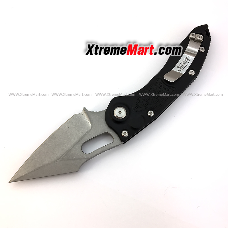 มีดพับออโต้ Microtech M390 ด้ามสีดำ วัสดุใบมีด 60HRC ปุ่มเปิดเร็ว TC4 โลหะผสมไทเทเนียม