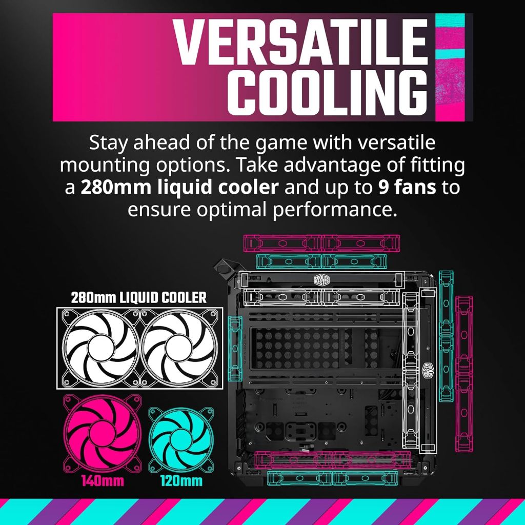 CASE Cooler Master QUBE 500 Flatpack Black Small High Airflow Mid-Tower ATX Qube 500 Flatpack