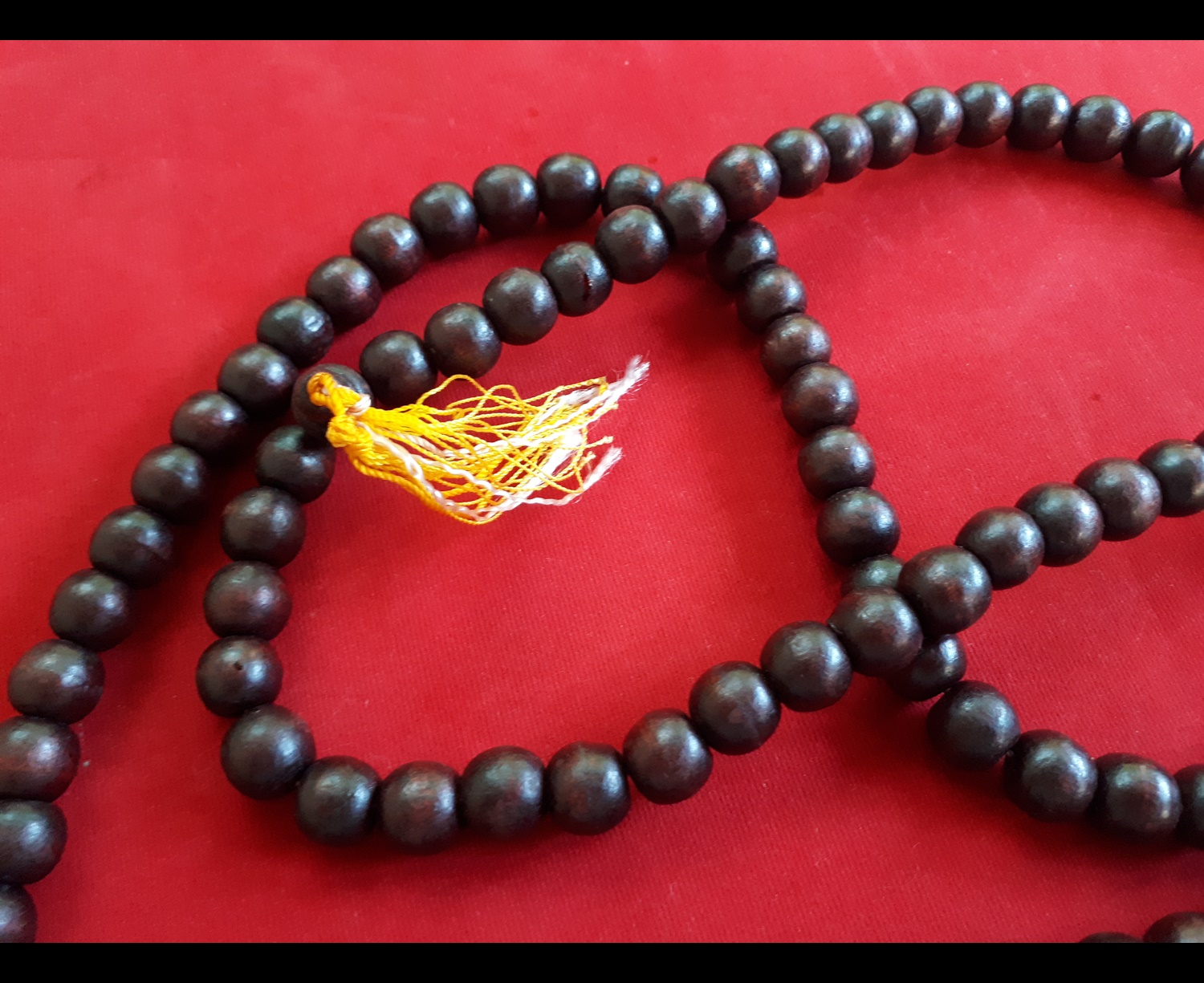 ประคำ สร้อยคอ ไม้ เม็ดใหญ่ 108เม็ด สีน้ำตาลเข้ม (ขายปลีก ขายส่ง)